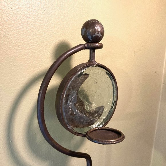 VTG Crescent Moon Glass and Metal  Candle Holder - Picture 7 of 9